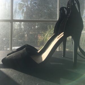 Black laced up heels